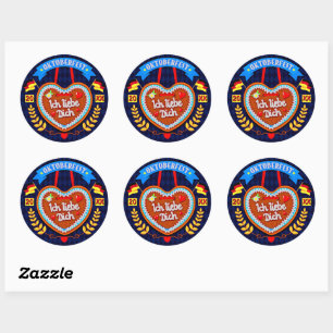Change Year Octoberfest 20xx Ich Liebe Dich Classic Round Sticker