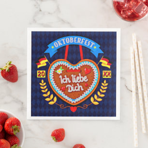 Change Year Octoberfest 20xx Ich Liebe Dich Paper Dinner Napkins
