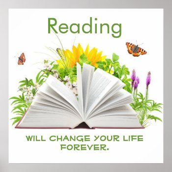 Change Your Life With Reading Poster by schoolpsychdesigns at Zazzle