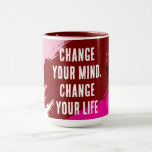 Change Your Mind, Change Your Life (PURPLE) Mug<br><div class="desc">Design your perfect coffee mug. Our unique combo mug features a vibrant white exterior for your custom design and a pop of color on the handle and rim. Available in 11 or 15 ounces. Make your mornings brighter with a custom combo mug. This ceramic coffee mug features a vivid white...</div>