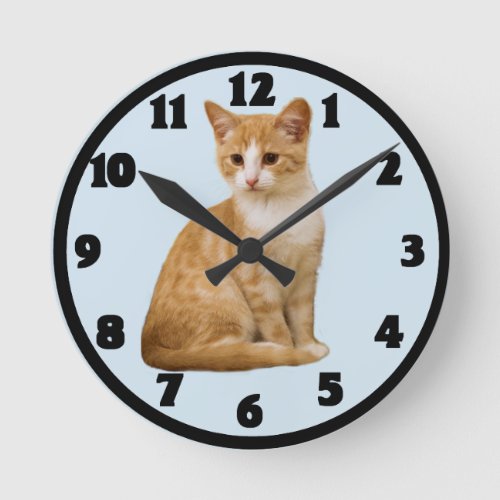 CHANGEABLE BACKGROUND COLOR_CAT ROUND CLOCK