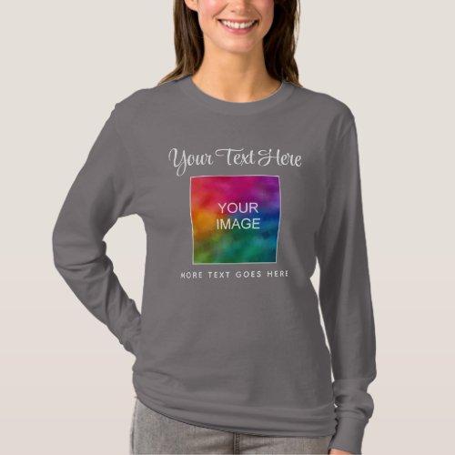 Changeable Color Text Image Womens Script Template T_Shirt
