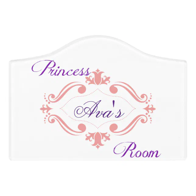 Changeable Name Princess Room Door Sign | Zazzle