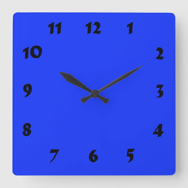 Changeable Numbered Bright Neon Blue Clock (Front)