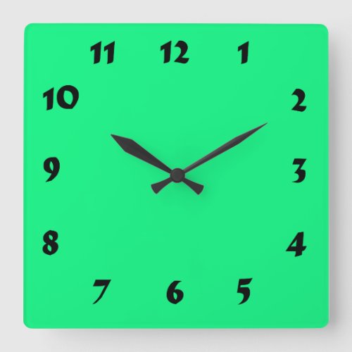Changeable Numbered Bright Neon Green Clock
