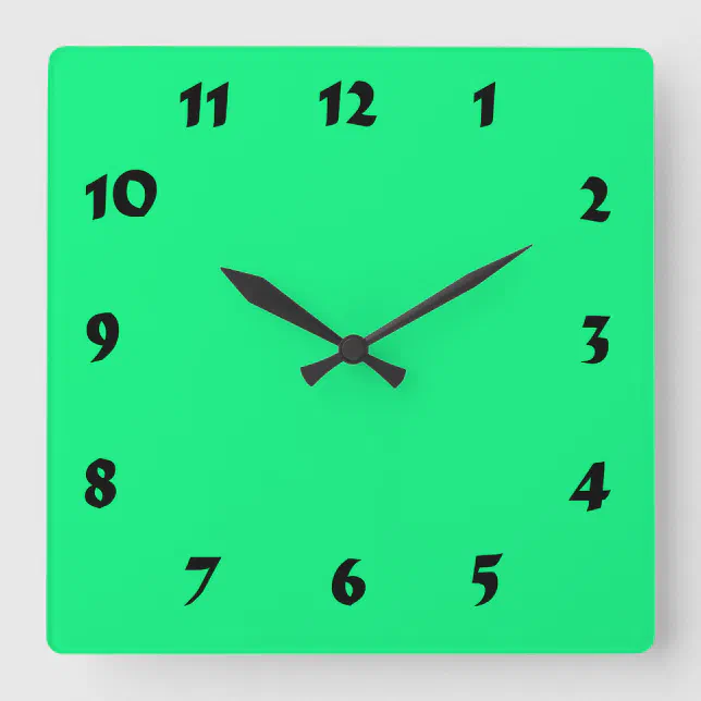 Changeable Numbered Bright Neon Green Clock | Zazzle