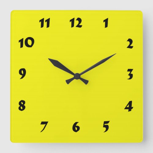 Changeable Numbered Bright Neon Yellow Clock