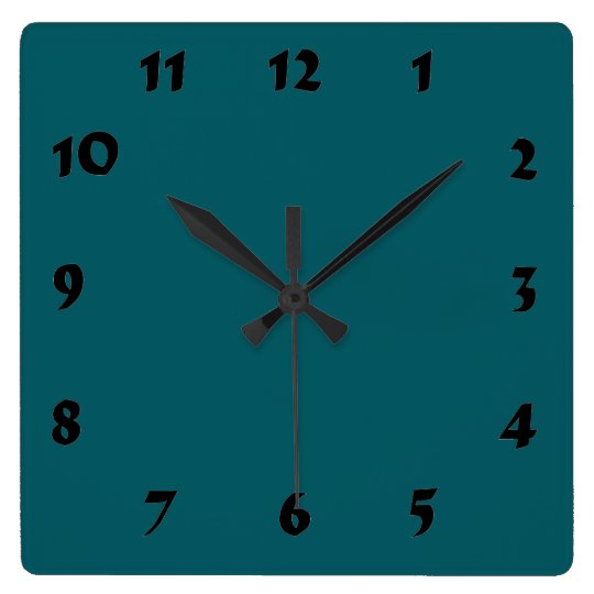 Changeable Numbered Dark Teal Clock | Zazzle.com