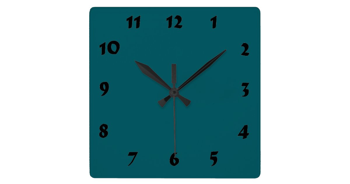 Changeable Numbered Dark Teal Clock | Zazzle.com