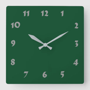 Changeable Numbered Evergreen Green Clock