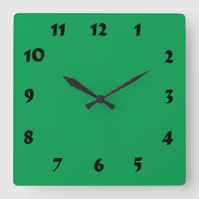 Changeable Numbered Medium Green Clock (Front)