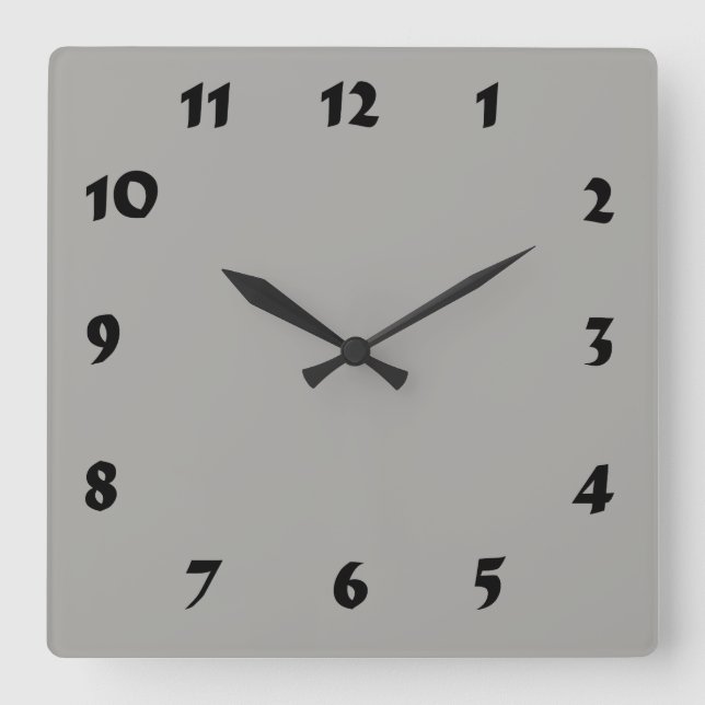 Changeable Numbered Pastel Gray Clock (Front)