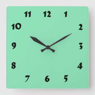 Changeable Numbered Pastel Mint Green Clock