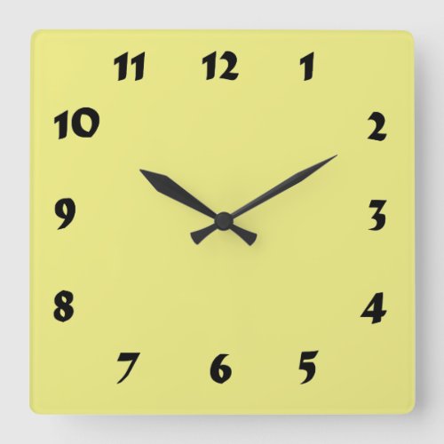 Changeable Numbered Pastel Yellow Clock