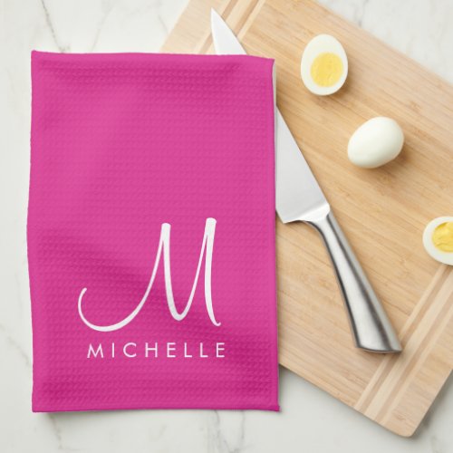 Changeable Text Color Initial Name Monogram Kitchen Towel