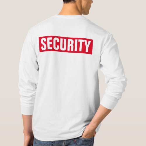 Changeable Text Mens Double Sided White Security T_Shirt