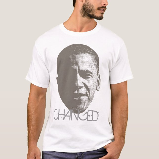 Changed Obama Halftone Fashion T T-Shirt (Front)