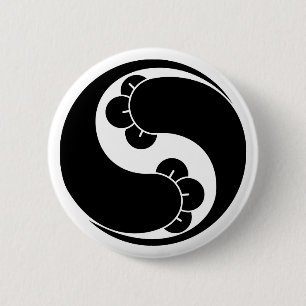 Changed shape two clove swirls pinback button