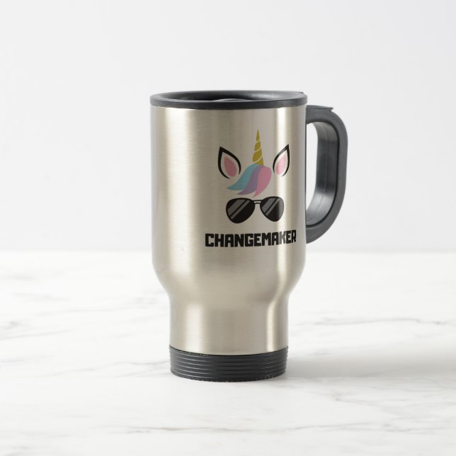 Changemaker Unicorn Travel Mug (Front Right)