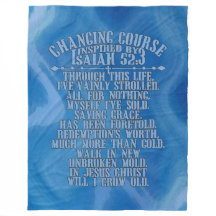 Changing Course Watercolr Blue Sky Fleece Blanket