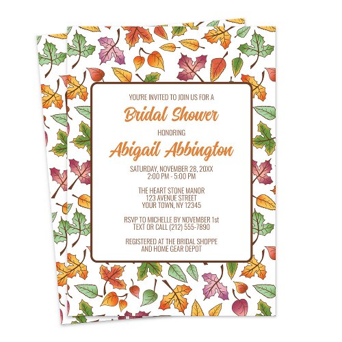 Changing Leaves Fall Bridal Shower Invitation