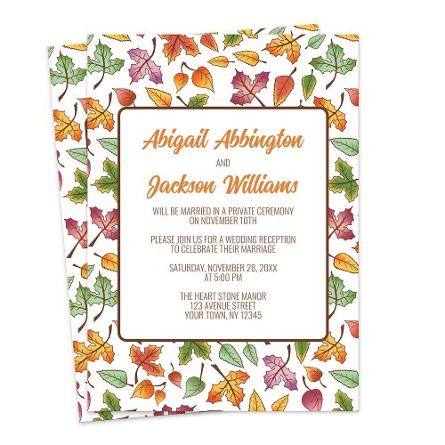 Changing Leaves Fall Reception Only Invitation