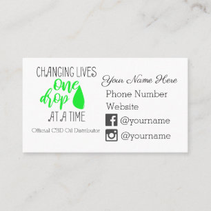 Changing Lives One Drop At A Time - CBD Oil Business Card