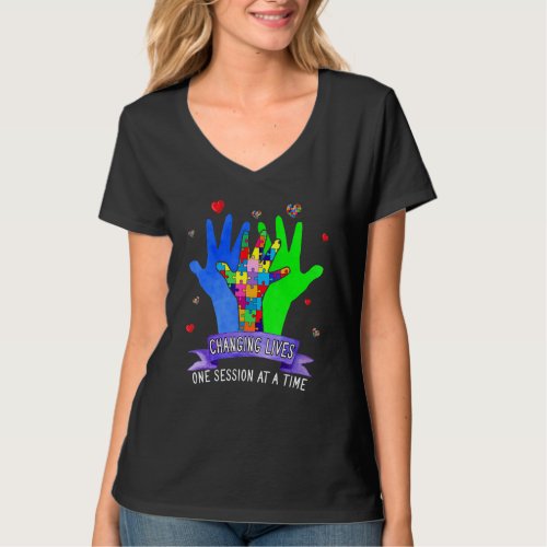 Changing Lives One Session At A Time Autism Awaren T_Shirt