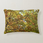 Changing Maple Tree Green and Gold Autumn Accent Pillow