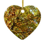 Changing Maple Tree Green and Gold Autumn Ceramic Ornament