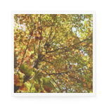 Changing Maple Tree Green and Gold Autumn Paper Napkins