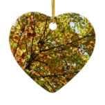 Changing Maple Tree Green and Gold Fall Color Ceramic Ornament
