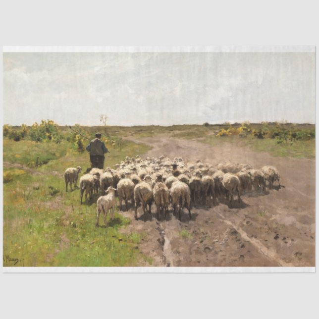 Changing Pasture, 1887 by Anton Mauve Tissue Paper (Front)