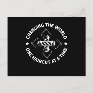 Changing The World Barber Beard Postcard
