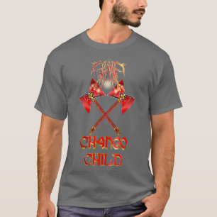 Chango Child Lightning Charged Twin Double Ax T-Shirt