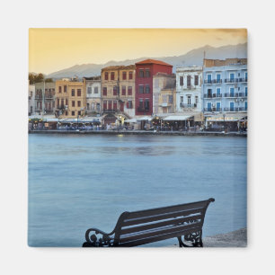 Chania at dusk, Chania, Crete, Greece Magnet