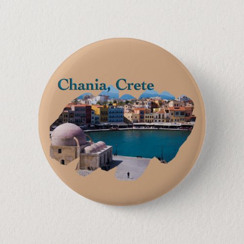 Chania Crete Venetian Harbor Button