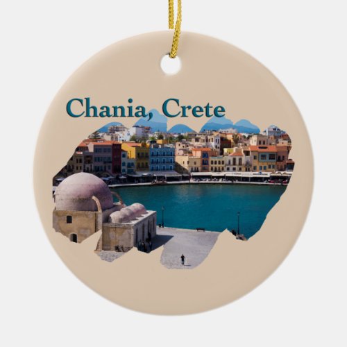 Chania Crete Venetian Harbor Ceramic Ornament