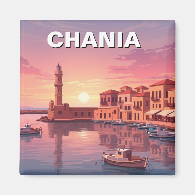 Chania Greece Travel Magnet (Front)