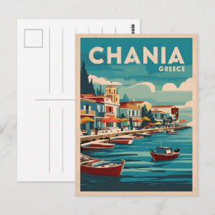 Chania Greece vintage beaches gifts souvenirs Postcard