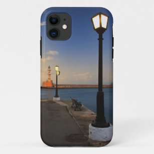 Chania Harbor and Venetian lighthouse at sunset iPhone 11 Case