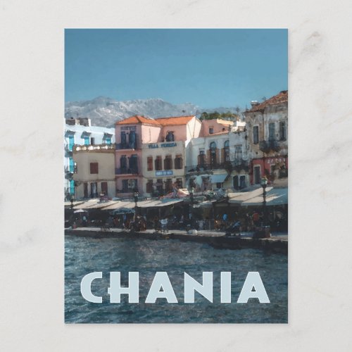 Chania Harbor Crete Greece Postcard