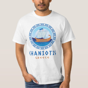 Chaniotis, Greece Greek Ship Design Men's T-Shirt