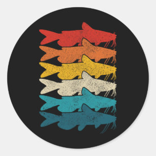 Channel Catfish Vintage Fish Catfish Fishing Classic Round Sticker