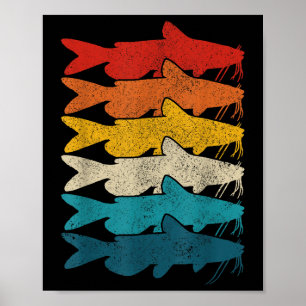 Channel Catfish Vintage Fish Catfish Fishing Poster