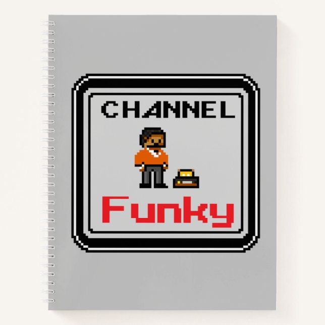 Channel Funky Pixel Art Spiral Notebook (Front)