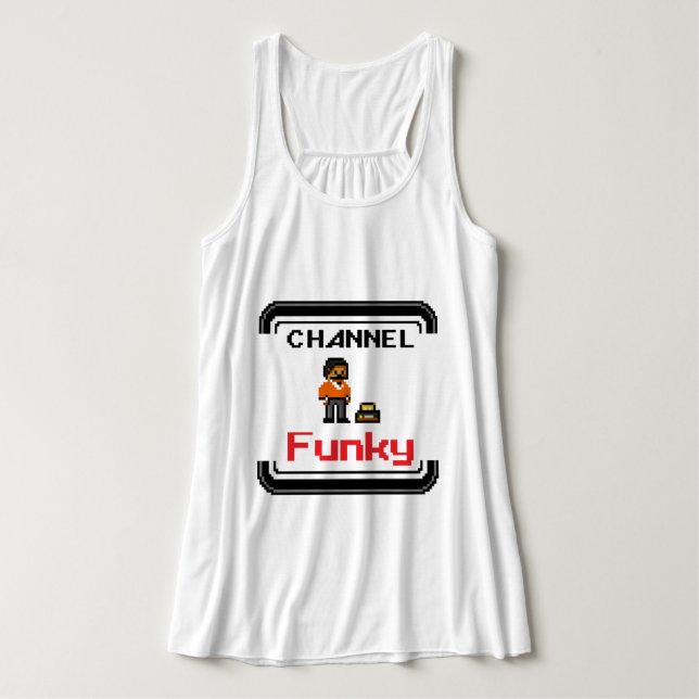 Channel Funky Pixel Art T-Shirt Tank Top (Design Front)