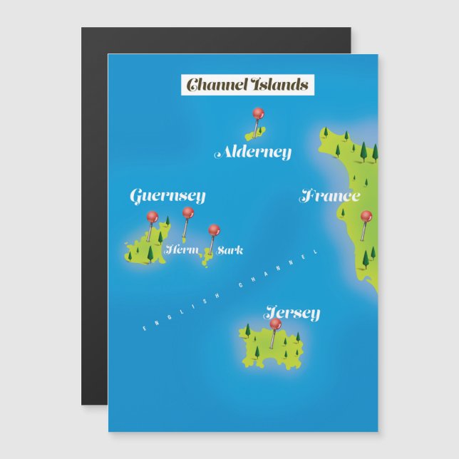 Channel Islands Map poster. (Front/Back)