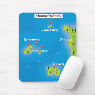 Channel Islands Map poster. Mouse Pad