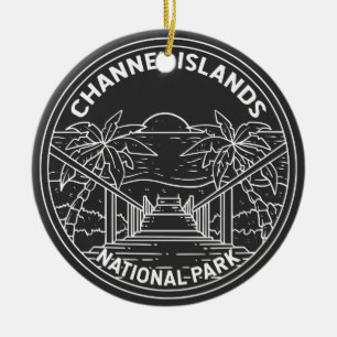 Channel Islands National Park California Monoline Ceramic Ornament